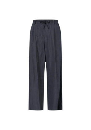 DUNST pinstriped drawstring trousers - Grey