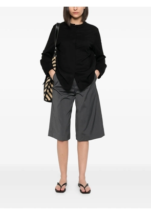 Herno collarless long-sleeve blouse - Black