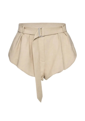Magda Butrym belted pleated shorts - Neutrals
