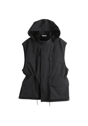 Auralee wool max canvas gilet - Black
