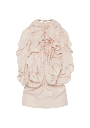 Maison Margiela ruffled halter top - Neutrals