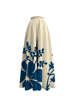 DIARRABLU Jant floral-print ruffled palazzo pants - Neutrals