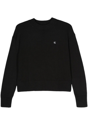 Calvin Klein logo-appliqué cotton jumper - Black