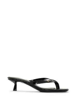 ANINE BING Noelle croc-embossed heeled sandals - Black