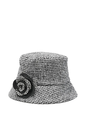 Ermanno Scervino rose houndstooth hat - Grey