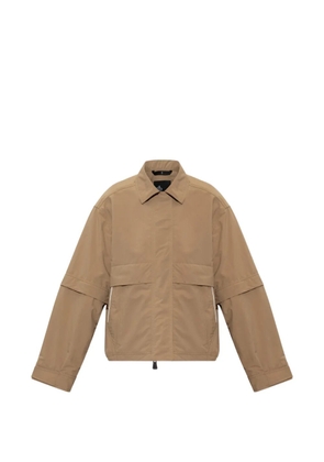Moncler Grenoble Day-Namic logo-patch flap-pocket zip-up jacket - Brown
