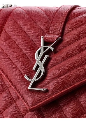 Saint Laurent Pre-Owned Classic Monogram Envelope Satchel Mixed Matelasse Leather Medium shoulder bag - Red