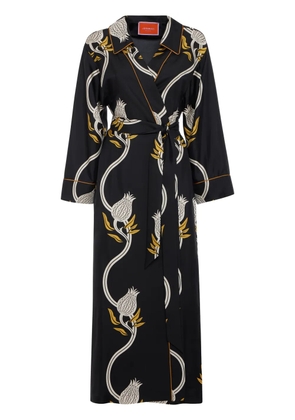 La DoubleJ graphic-print midi dress - Black