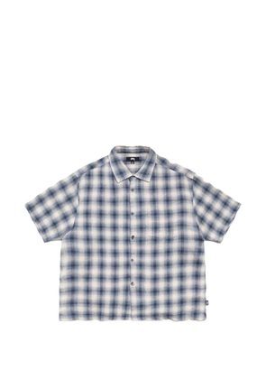Stüssy check-print boxy-cut shirt - Blue