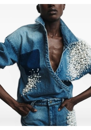 Hellessy Astro faux-pearl wrap-style top - Blue