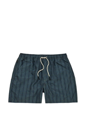 OAS Company check-pattern swim shorts - Blue