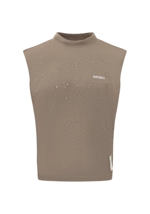 Satisfy MothTech distressed-effect T-shirt - Neutrals