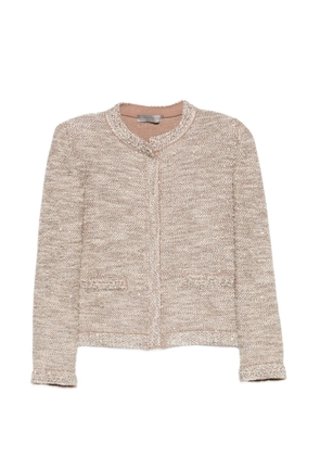 D.Exterior sequin-embellished tweed-effect jacket - Neutrals