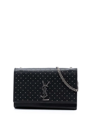 Saint Laurent Pre-Owned 2014 Medium Leather Studded Monogram Kate crossbody bag - Black