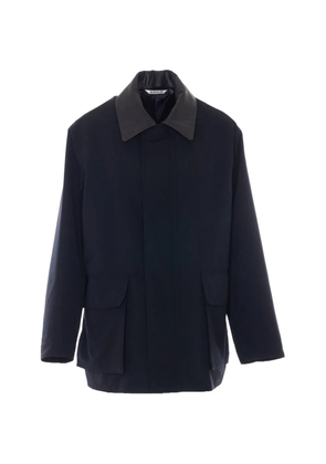 Auralee point-collar wool jacket - Blue