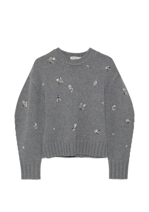 Simkhai crystal-embellished floral-motif sweater - Grey