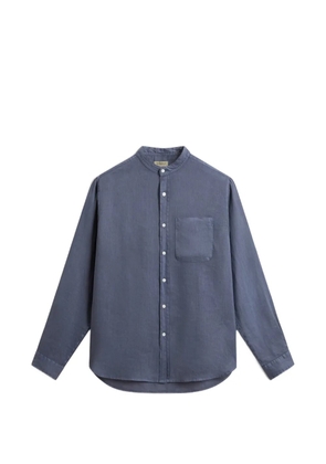 Woolrich garment-dyed linen shirt - Blue