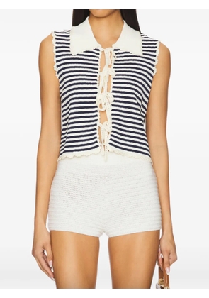Sea striped sleeveless top - Blue