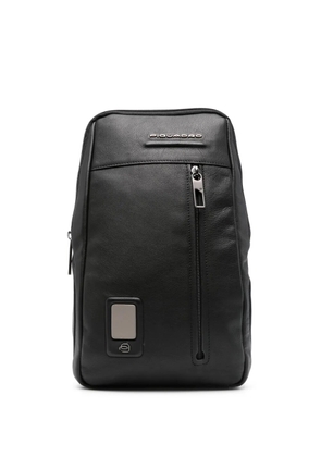 PIQUADRO Akron leather messenger bag - Black