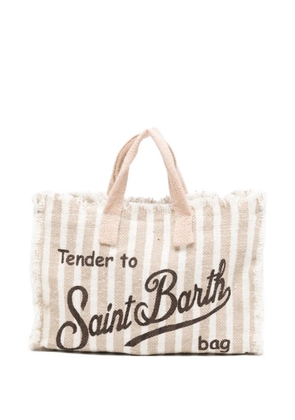 MC2 Saint Barth striped frayed-edge phone bag - Neutrals