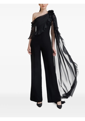 Gemy Maalouf ruffled one-shoulder jumpsuit - Black