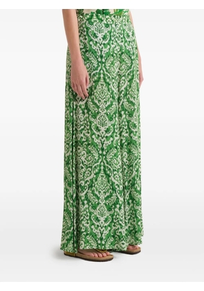 MALIPARMI ikat print flowing trousers - Green
