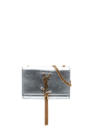 Saint Laurent Pre-Owned 2014 Small Metallic Calfskin Monogram Kate Tassel crossbody bag - Silver