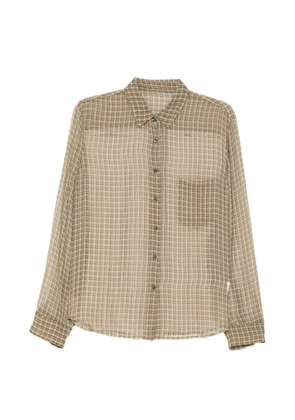JNBY plaid chest pouch pocket shirt - Neutrals