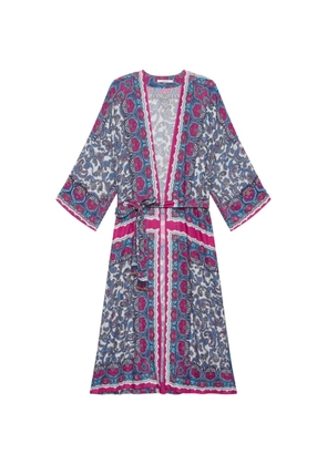 MALIPARMI paisley embroidered belt cape - White