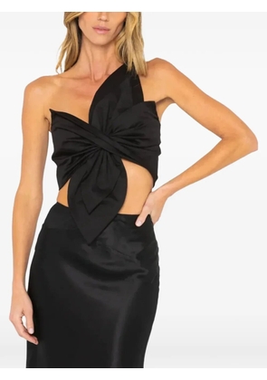 JBQ Orchid one-shoulder bow-detail top - Black