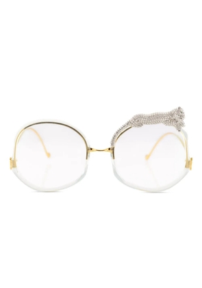ANNA-KARIN KARLSSON Roseetlereve diamond-cat glasses - Gold