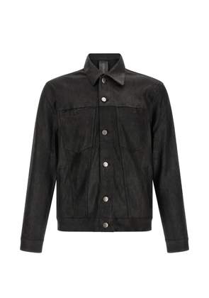 Giorgio Brato velour-texture leather jacket - Black
