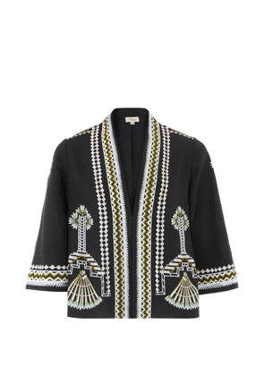 Temperley London embroidered linen jacket - Black