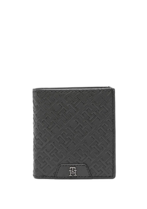 Tommy Hilfiger embossed-monogram leather wallet - Black