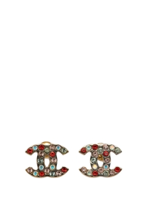 CHANEL Pre-Owned 2004 CC Gold Plated Strass Bullet Back Earrings costume earrings