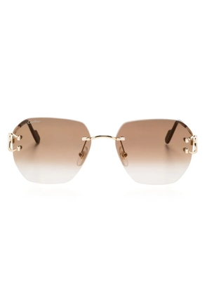 Cartier Eyewear Signature C rimless sunglasses - Gold