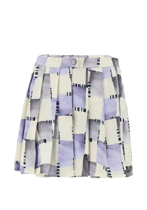 Emporio Armani abstract-print pleated shorts - Neutrals