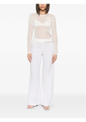 120% Lino wide-leg trousers - White