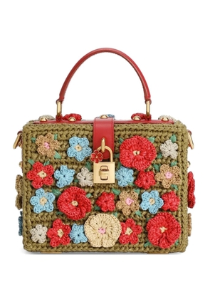 Dolce & Gabbana Dolce Box raffia crochet handbag - Green