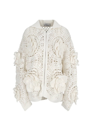 Giuseppe Di Morabito floral-appliqué cardigan - Neutrals