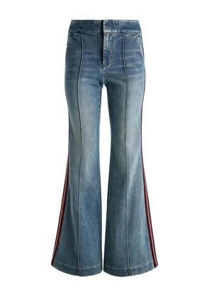 alice + olivia Dylan stripe-detail wide-leg jeans - Blue