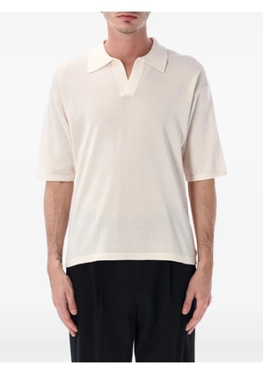 Roberto Collina fine-knit V-neck polo shirt - Neutrals