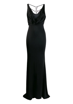 Philipp Plein crystal logo long dress - Black