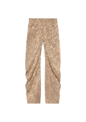 GANNI leopard-print flared trousers - Neutrals