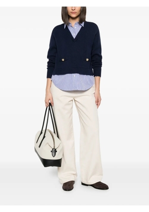 Lauren Ralph Lauren layered-effect button-detail sweater - Blue