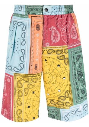 COUNTY OF MILAN bandana patchwork shorts - Blue