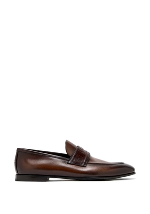 Barrett crocodile-effect leather loafers - Brown