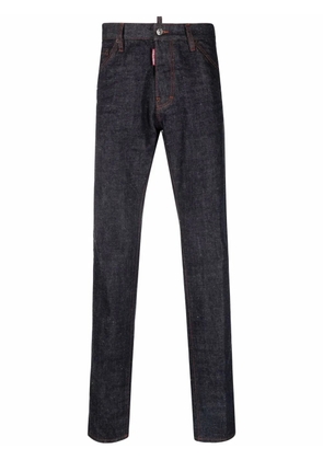 DSQUARED2 logo-print tapered jeans - Blue