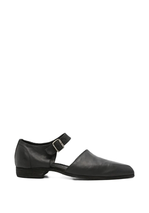 Guidi buckle-strap cut-out ballet flat - Black