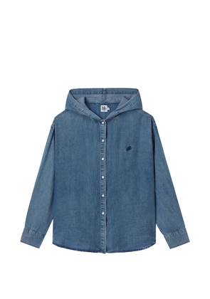 b+ab hooded denim shirt - Blue